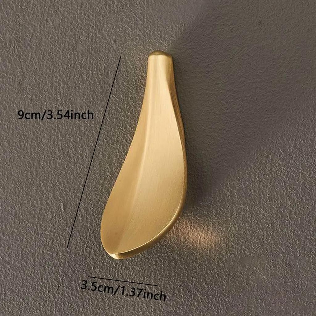 1 Stück - Schrankgriff, goldener Loquatblattgriff, Schranktür, kreativer Badgriff, Schublade, Kleiderschrank