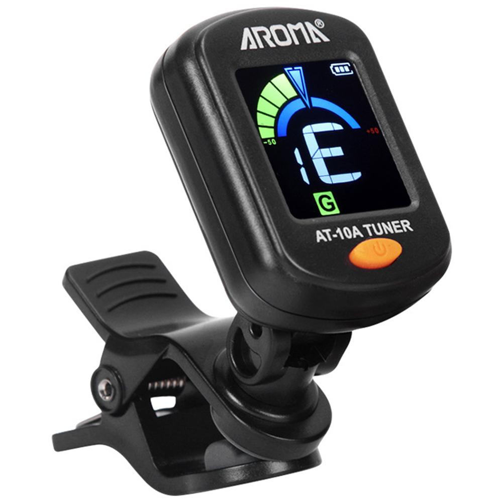 Clip-On Tuner Foldable Rotatable Acoustic Guitar Tuner Electric Guitar Tuner for Acoustic/Electric Guitar Ukulele Violin Bass чёрный