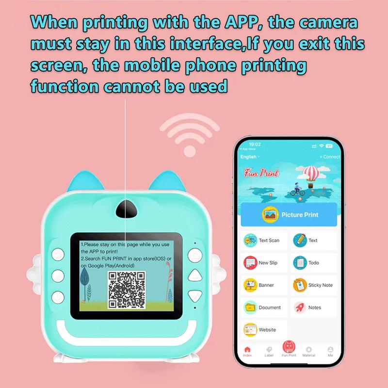 Digital Children Camera 1080P HD For Photography Instant Print Photo Kids Camera Mini Thermal Printer Video Christmas Toy Gifts