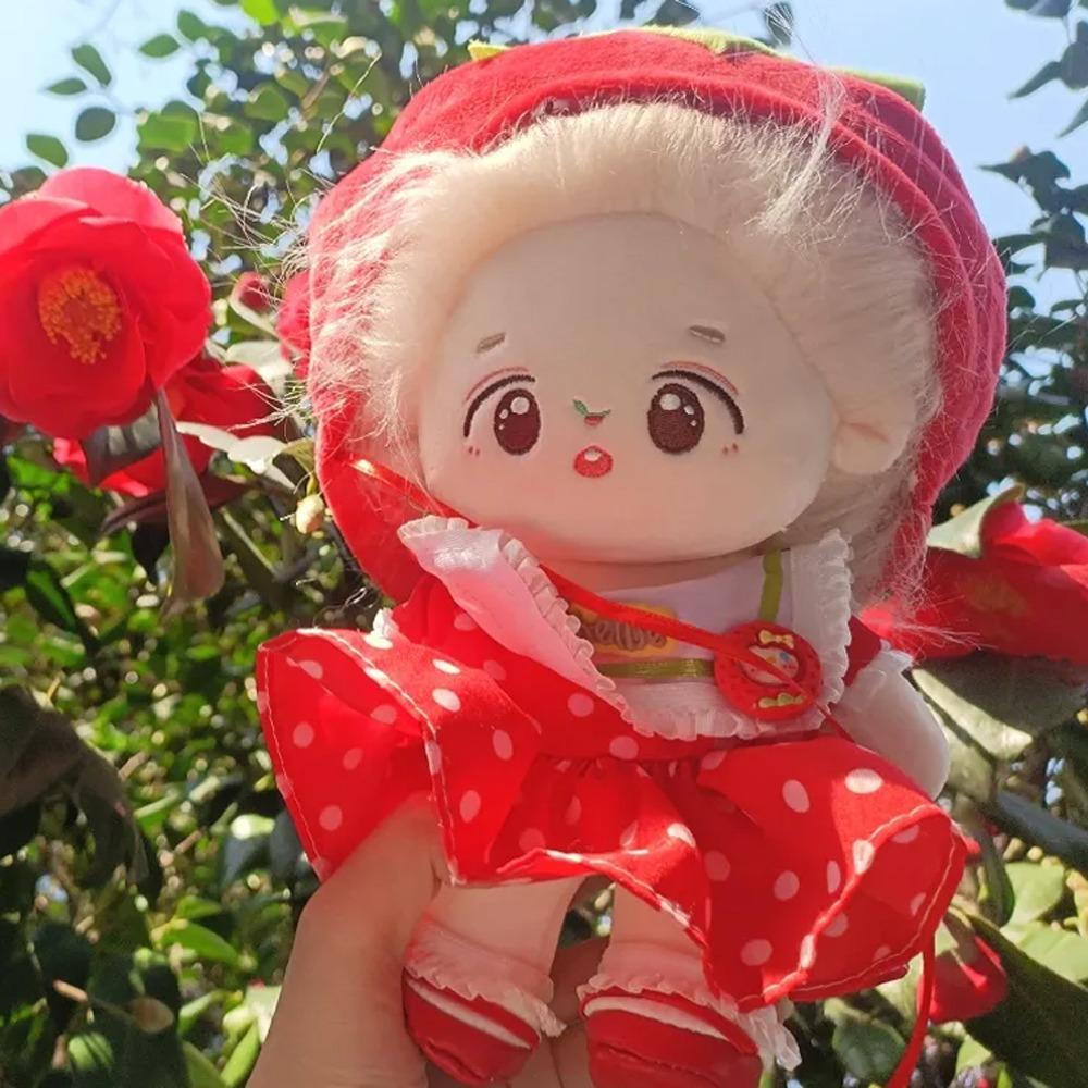 1 set Tomato Skirt Cotton Doll's Clothes Fruit Hat Plush Doll Clothes  20cm Cotton Doll