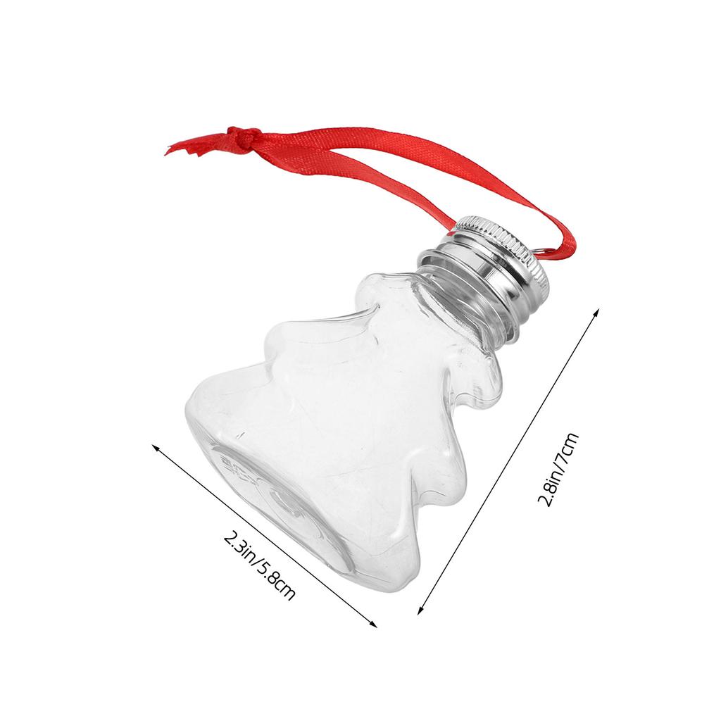 12Pcs Christmas Drink Balls Clear Pet Plastic Shatterproof Xmas Tree Bottles Aluminum Cap Leakproof Holiday Drink Containers