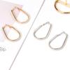 Gold And Silver Geometric Woven Pearl Rice Bead Earrings, Fashion Trend Earrings Retro