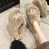 Mao automne et hiver chaussures d'intérieur moelleuses à semelles épaisses pantoufles moelleuses vêtements d'extérieur en tissu pour femmes célébrité Internet 2025 nouveaux modèles croisés