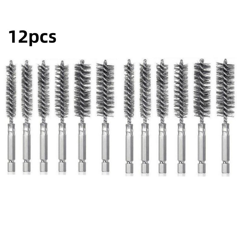 

Набор из 12 щеток для очистки отверстий из нержавеющей стали 8-19 мм, хвостовик 1/4 , щетки для дрели для автомобильной и промышленной очистки