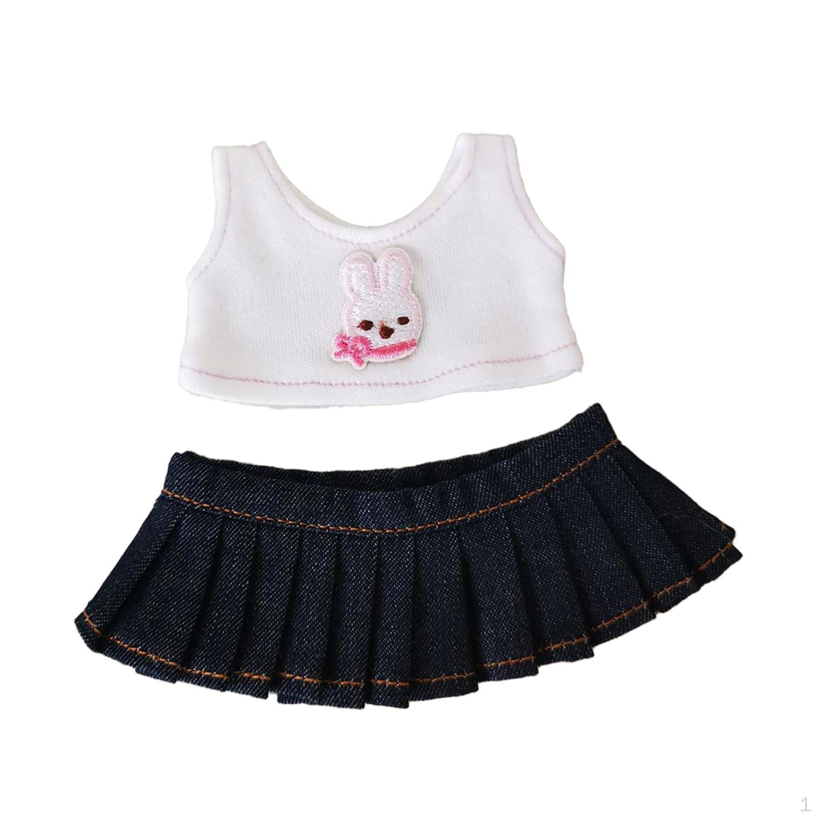 

Одежда для кукол 6 дюймов, комплект юбок для кукол, футболки и аксессуары для игры, одежда своими руками little bunny