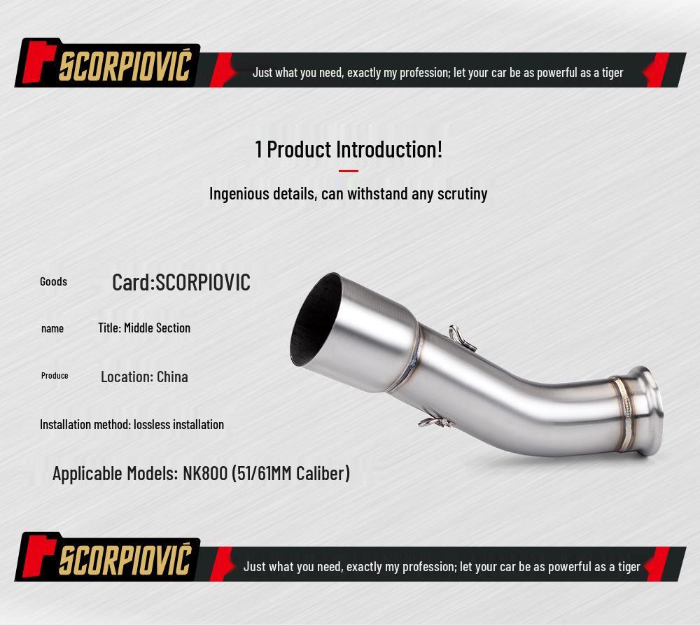 CFMOTO NK800 Stainless Steel Mid-section Exhaust Pipe for Dirt Bikes