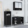 Bathroom Furniture Set 3 Pcs Black Oak Effect Particleboard