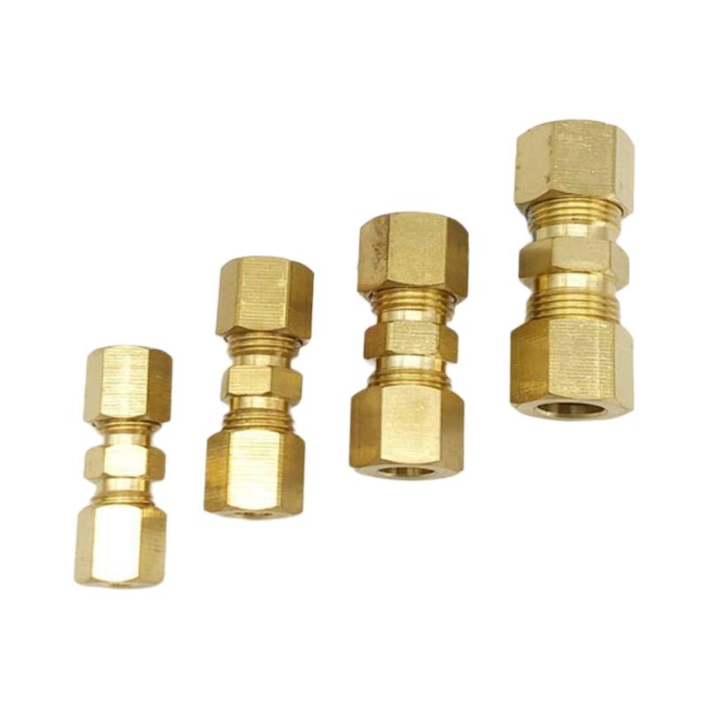 High Strength Brass Flareless Brake Line Fitting 4.76mm Double Thread Brake Line Connectors For Car Truck Compatibility