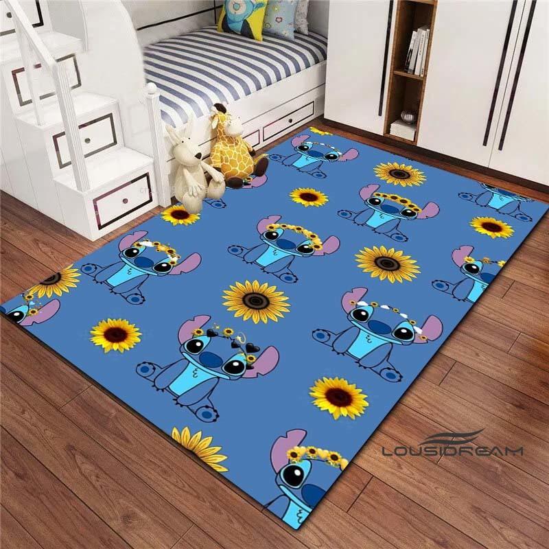 Tappeto Lilo & Stitch con Stampa Cartone Animato – Tappetino per Camera da Letto e Soggiorno / Tappeto Decorativo per Casa Antiscivolo di Grandi Dimensioni