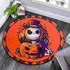 1pc Jack Skellington Pattern Round Area Rug , Bedroom Living Room Floor Mat , Playroom Bedroom Living Room Indoor Decor Rug , Aesthetic Room