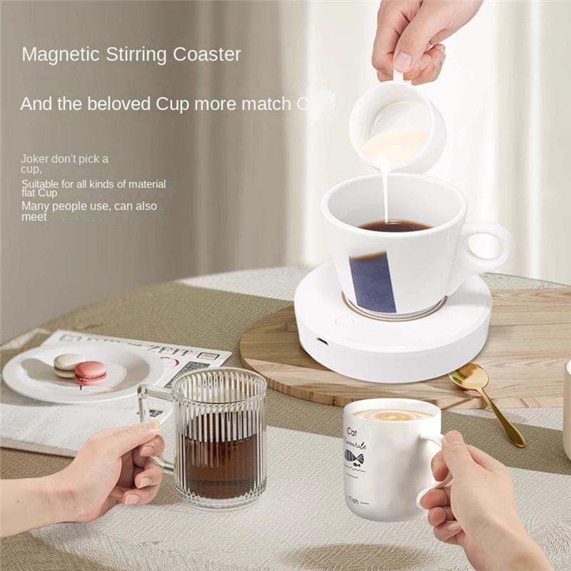 A74U Compact Magnetic Stirrer, Mini Automatic Beverage Mixer, USB-C Rechargeable, Suitable For Glass & Cups