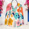 Aquarell-Blumenprint V-Ausschnitt Langarm Damen Krankenschwester Arbeitskittel Weich Atmungsaktiv Medizinische Gesundheitsversorgung Arbeitsbluse Mit Taschen