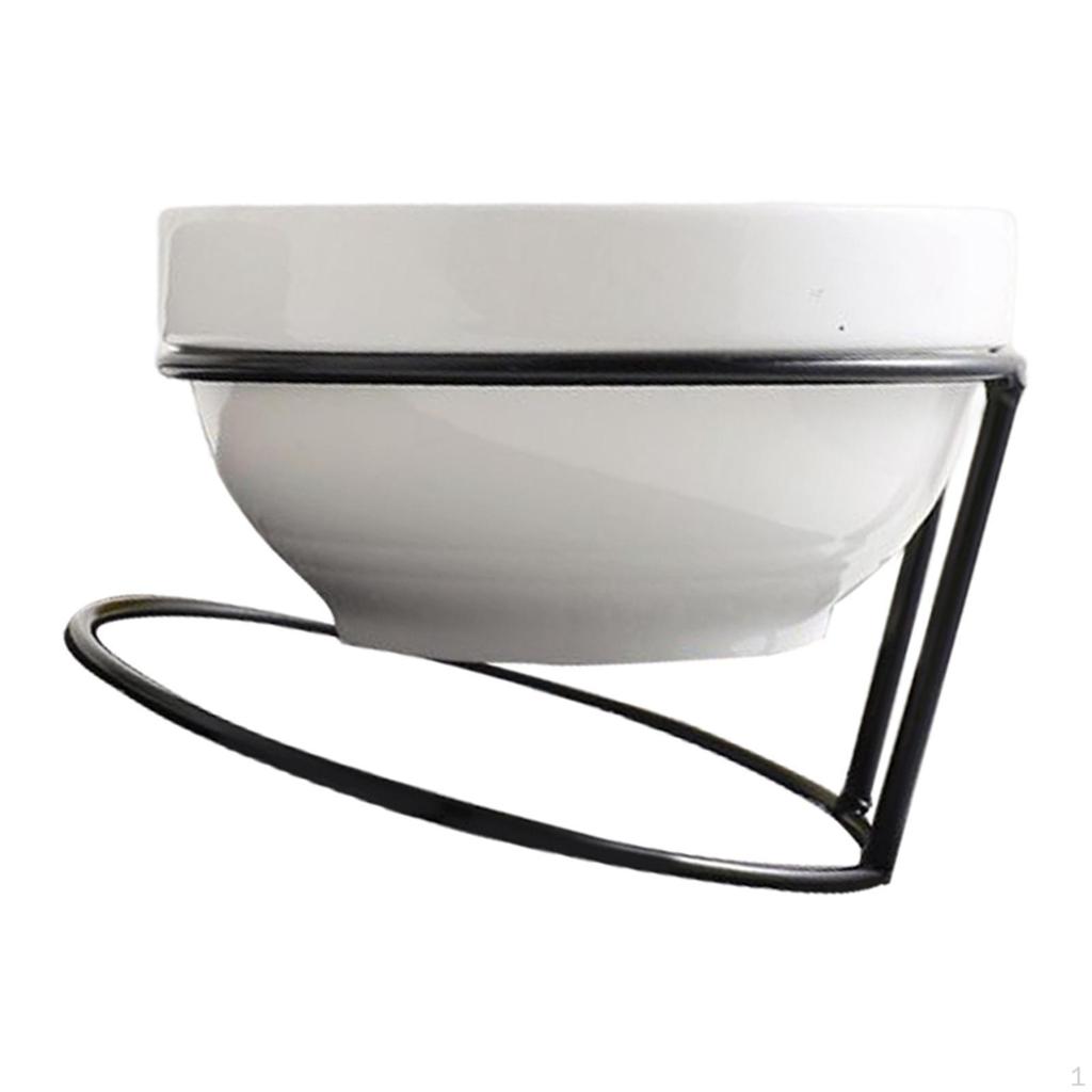 1 Set Tilting Pet Bowl Rack with Ceramic Protective for Home Kitchen