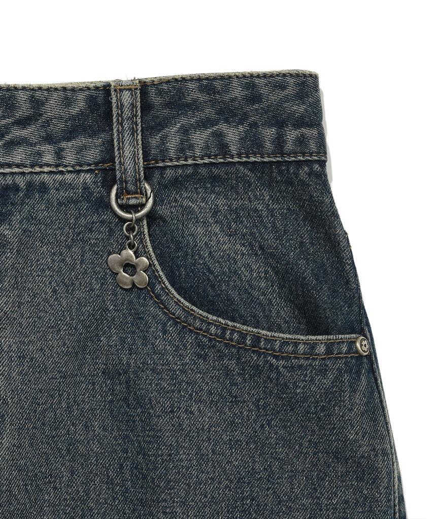 Wacky Willy Women'S Denim Long Cargo Skirt Blue