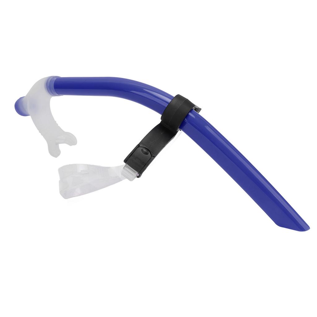 Swimming Snorkel Reduced Drag Silicone Swimming Breathing Tube with Adjustable Head Brace for Snorkeling Diving