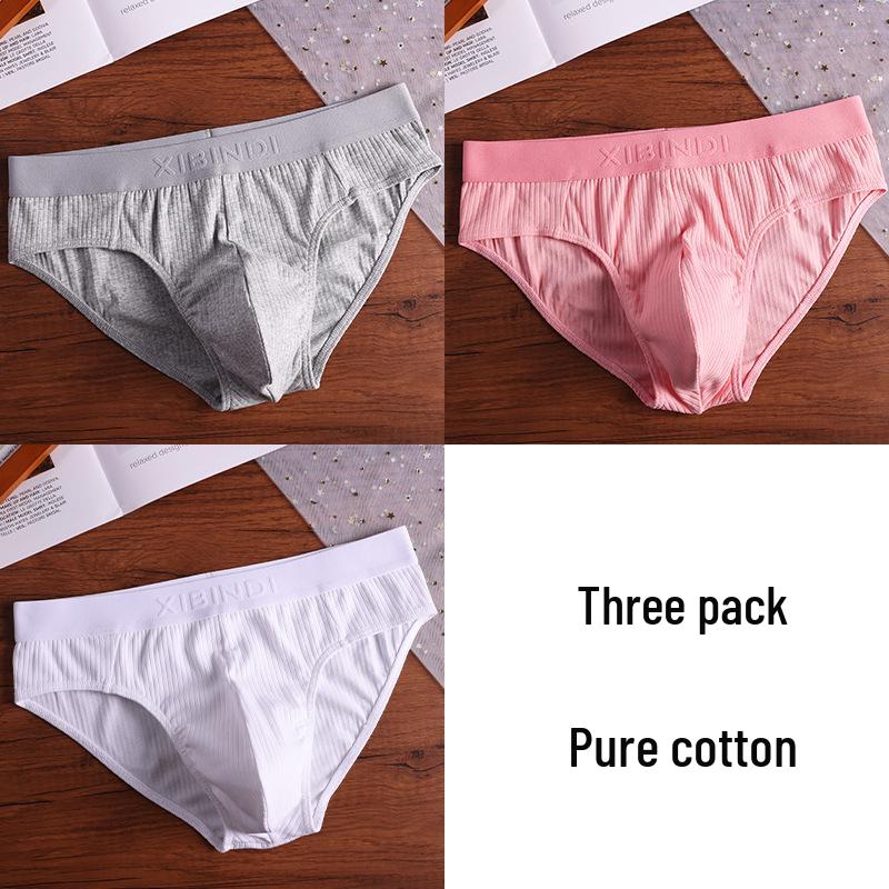 Men's Breathable Low-Waist Triangle Briefs with U-Pouch - Plus Size Available.