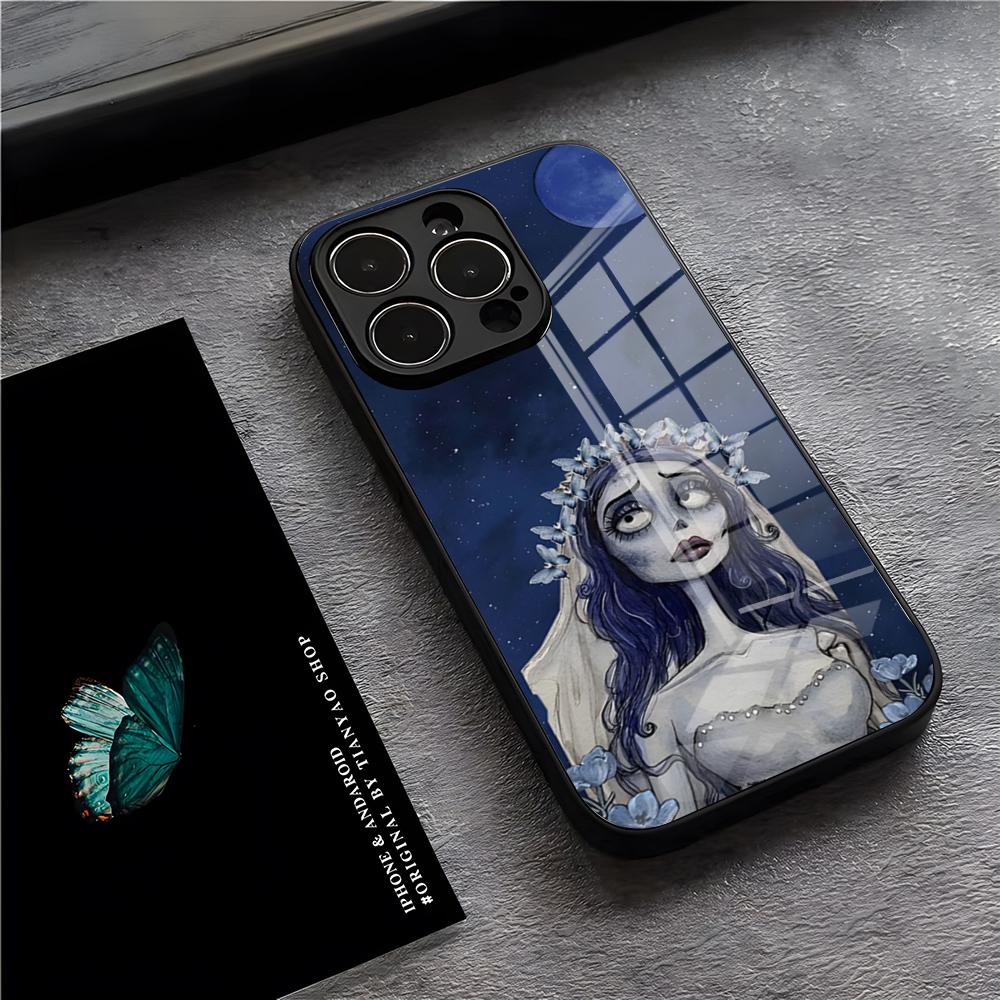 Чехол для телефона Тим Бёртон Невеста Покойника Для iPhone 17 Pro Max 15 Pro 16 14 Plus 12 13 Mini 11 Pro Ударопрочный Стеклянный Чехол iPhone16