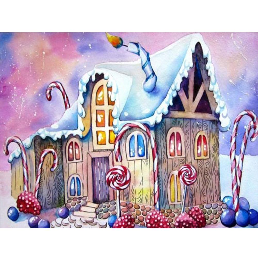 Full Square Diamond Painting House Craft Kit Sale 5D Diamond Embroidery Landscape Shop Art Rhinestone Decor For Home