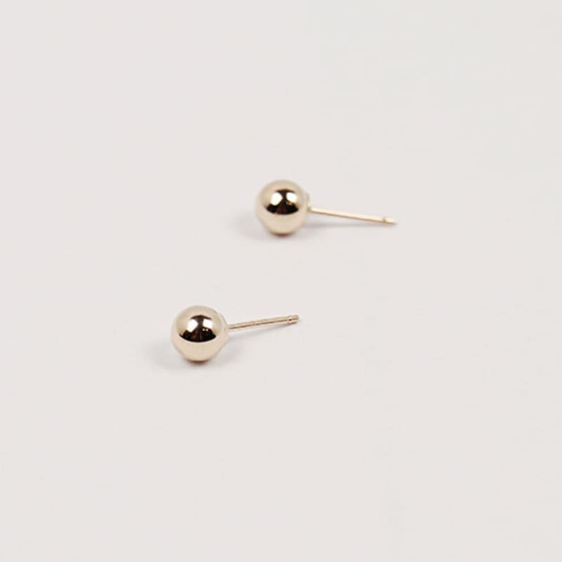 Less Is More 14K GOLD BALL 5MM EARRING_2COLOR