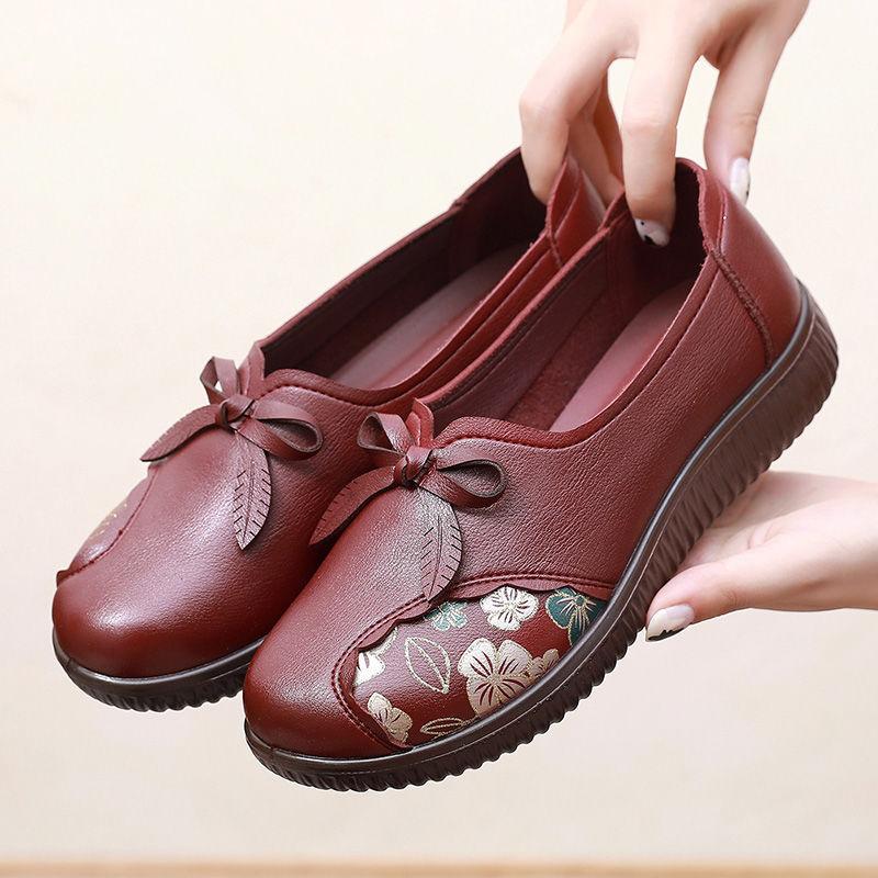 

Женские туфли на плоской подошве в винтажном стиле, удобные кожаные туфли без застежек для женщин, мягкие балетки с принтом, женские мокасины, лоферы для вождения CN 35