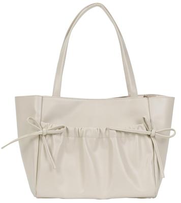 Ivory Tote Bag for Shoulder Gathered Large A4 Popular [Altorose] Women, Bag, 2-Way, Ribbon, Capacity, Size, Handbag, Brand, Simple, Plain, Commuting,
