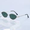 New high-end sunglasses UV-proof metal polygonal sunglasses women's retro fashion show thin sun protection