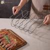 Stainless Steel Spareribs Grill Holder - 4-Rib Capacity Roasting Rack, Heavy-Duty Rib Holder for Gas & Charcoal Grills, BBQ Rib Roasting Accessory for