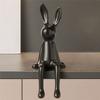 A03F-Statua Figurine Coniglietto Carina Con Orecchie Lunghe Seduta Decorazione Decorazione Stanza Per Scrivania Libreria Regalo Per Amici