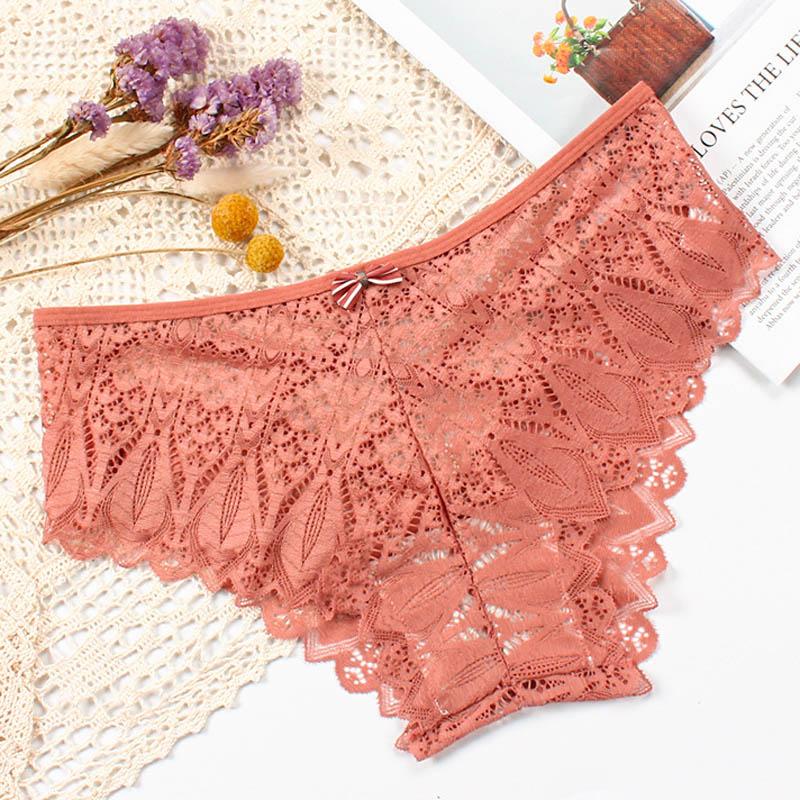 Sexy Panties Women Lace Low-waist Briefs Female Hollow Out Underwear Solid G String Lingerie Transparent Underpant