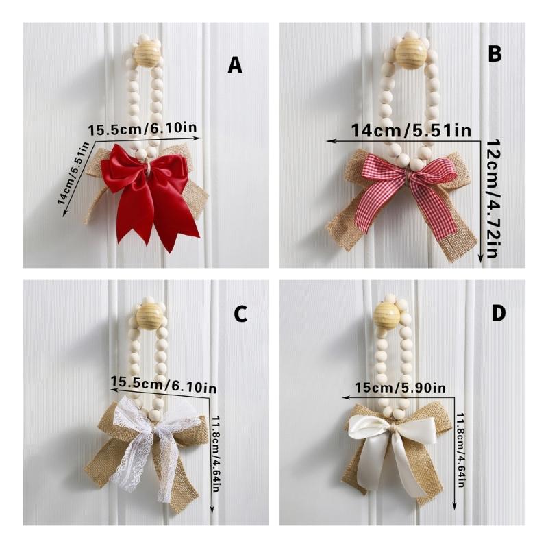 Handmade Valentines Day Wood Beads Garlands with Butterfly Knot For Wedding Decors for Rustics Farmhouses Decors Project