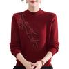 Women's Mid-Aged & Elderly Knitted Half-high Collar Fleece Sweater - Stylish, Thermal, Thickened Winter Wear.
