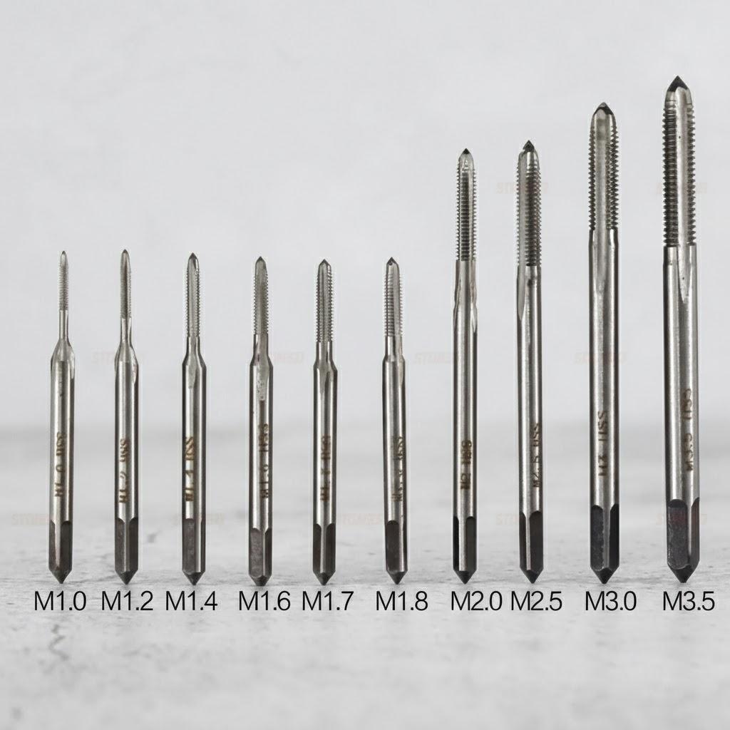 

10PCS Metric Thread Tap Drill Set HSS6542 M1 M1.2 M1.4 M1.6 M1.7 M1.8 M2 M2.5 M3 M3.5 Hand Tool Set for Easy Threading