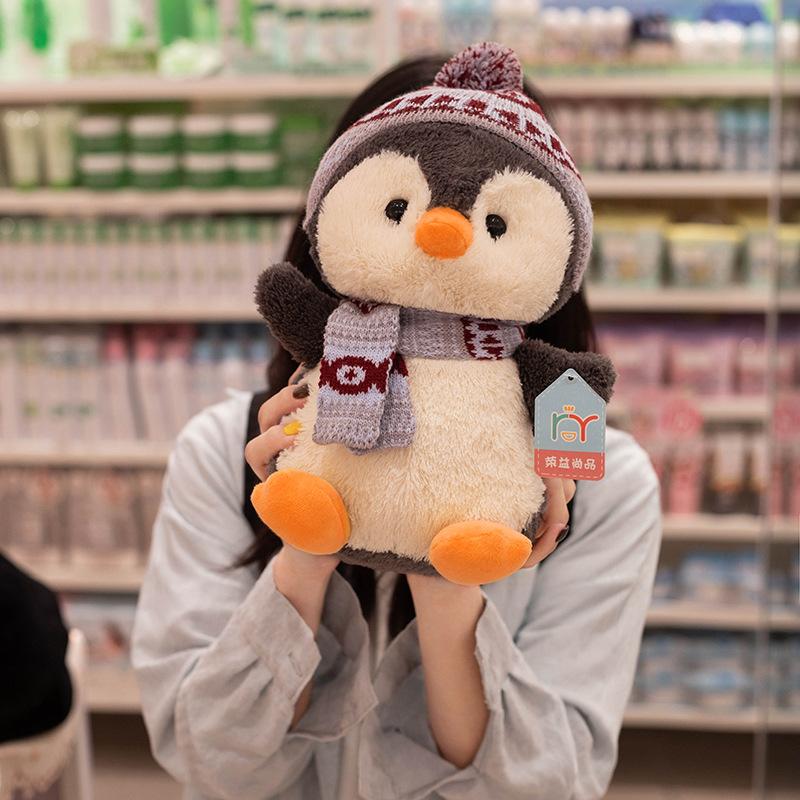 Cute Winter Little Penguin Doll Plush Toy Girl Rag Doll Hat Penguin Doll Children's Birthday Gift