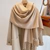 White scarf female autumn and winter versatile student lamb plush atmosphere scarf thickened shawl
