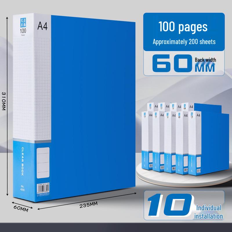 A4 Transparenter mehrschichtiger Dokumentenordner für Büro- und Lernbedarf