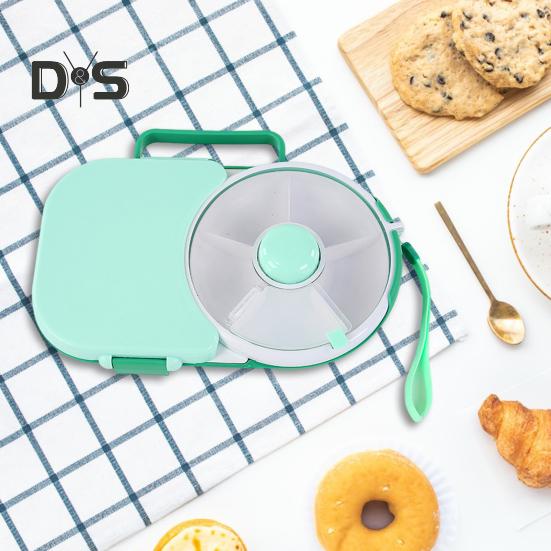 Rotierender Snackbehälter mit Deckel, Spinner-Bündel, tragbare Süßigkeitenbox für Kinder, Süßigkeitentisch, Melonenteller, versiegelte Snackbox für Zuhause, Büro, Schule, Picknick