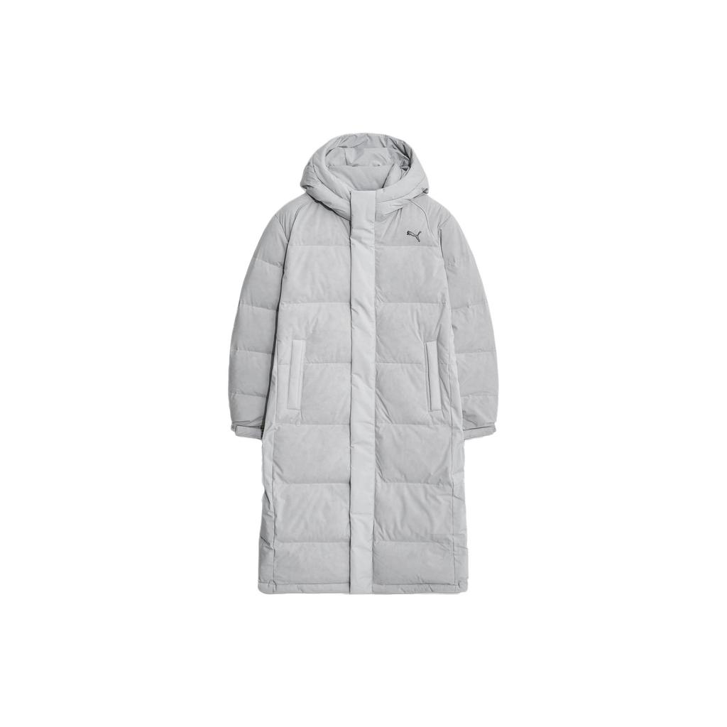 Puma Mid-Length Warm Solid Color Hooded Down Jacket Men Outerwear Gray 940165-02