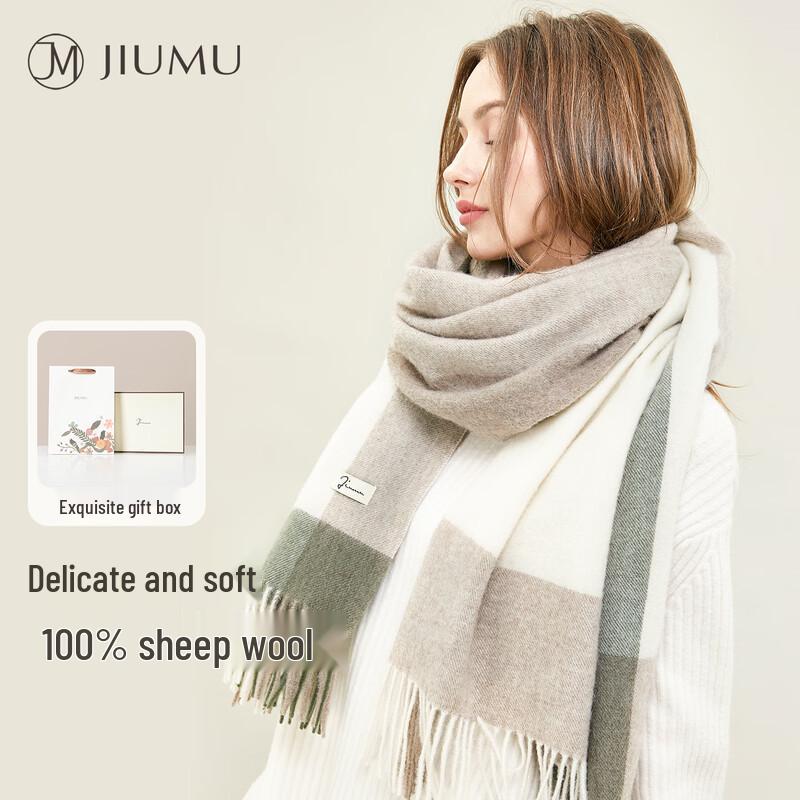 JIUMU Women's Pure Wool Scarf & Shawl