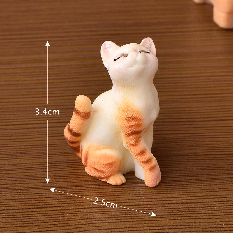 1PC Mini Pet Cats Action Figures Toys Miniature Landscape Ornament Dollhouse Home Decoration
