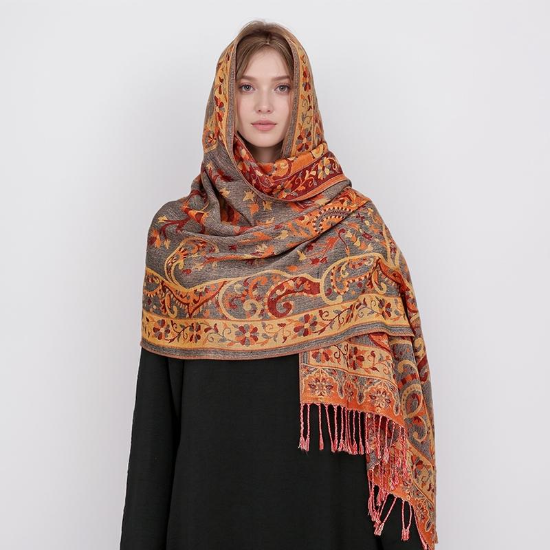 Bohemia Pashmina Hijab Scarf Long Muslim Cashmere Shawl Female Foulard Soft Turban Head Wraps For Women Headband Luxury