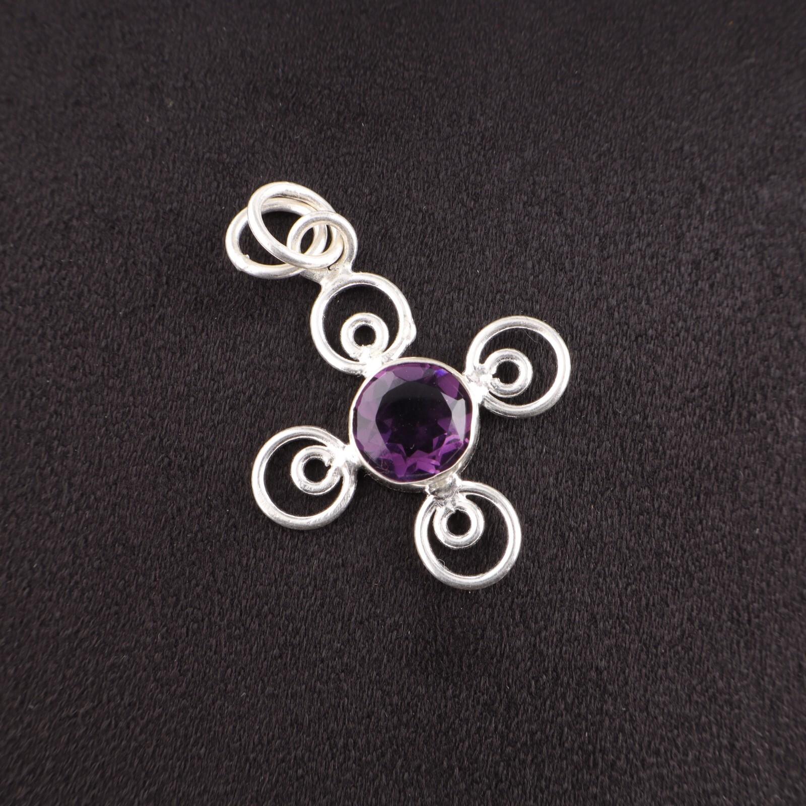 

Amethyst Gemstone 925 Sterling Silver Jewelry Handmade Stylish Pendant For Girls PP-41-5