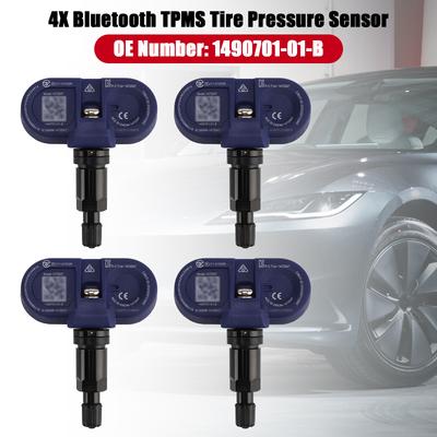 4 Stück Bluetooth TPMS Reifendrucksensor für Tesla Model 3 / S / X / Y 2021-2024