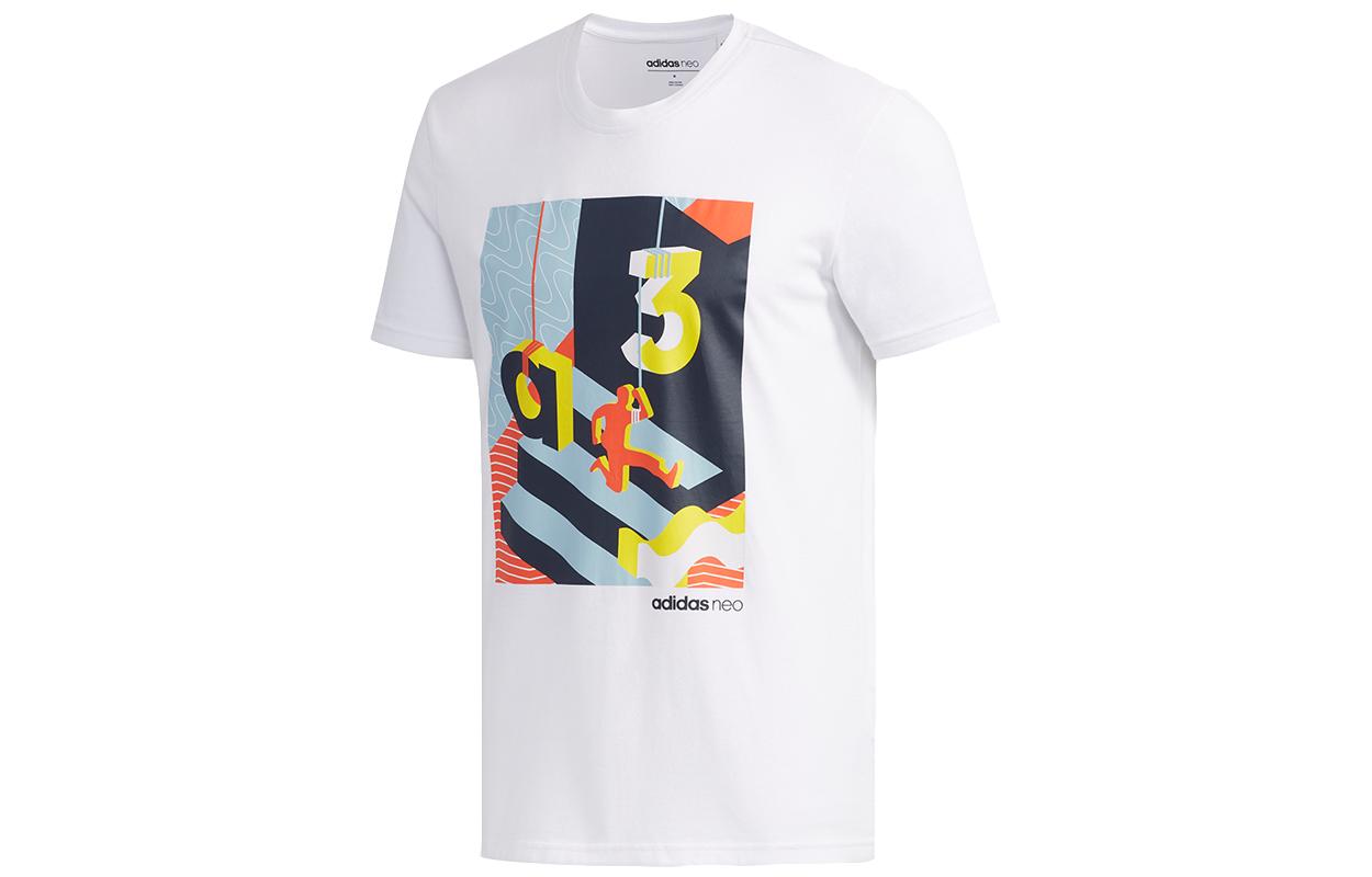Adidas Neo T Shirts Men s White Crew Neck Moderate EJ7063 XL