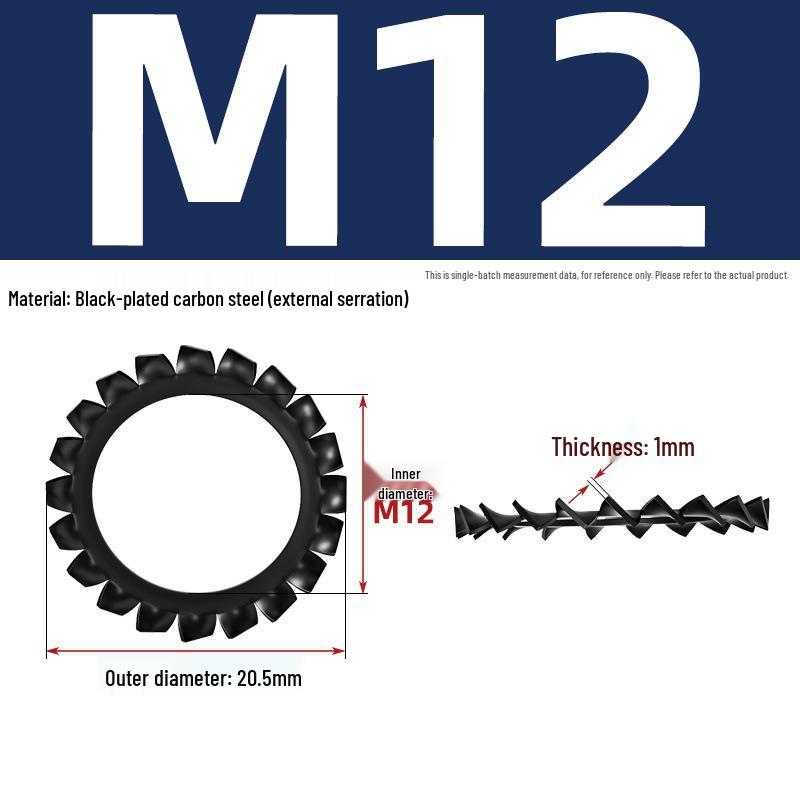 Carbon Steel Zinc-Plated Lock Washer with Inner and Outer Teeth