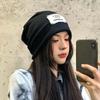 Casual Trendy Women Men Solid Color Autumn Winter Beanie Hat Turban Hat Pile Cap Striped Bonnets