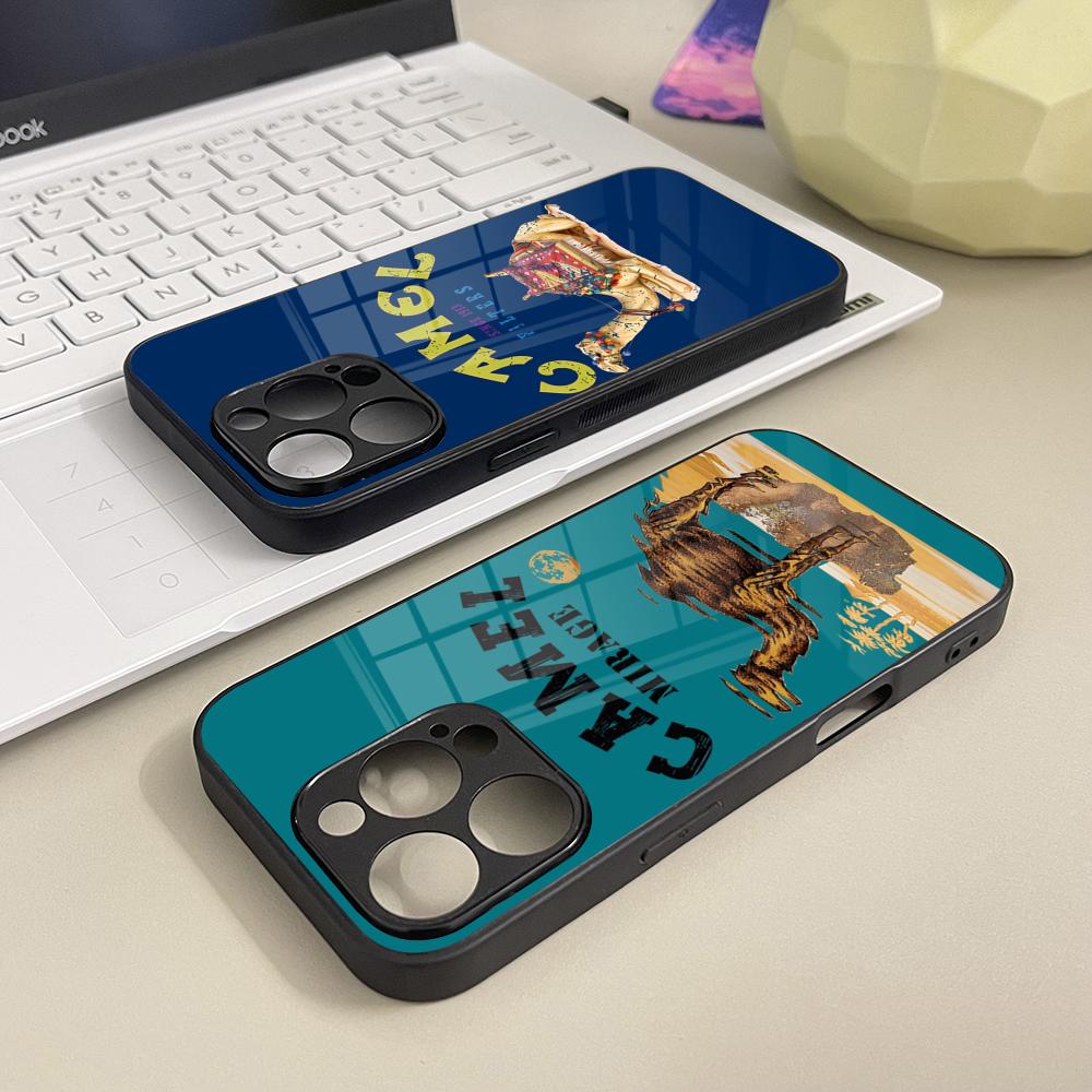 Cartoon Desert Camel Phone Case Tempered Glass For IPhone 16 13 14 17 12 15 11 Pro Max Plus Mini XR SE2020 Coque
