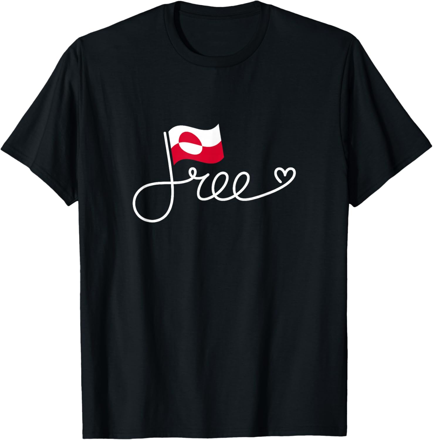 Free Greenland Flag - Greenlander Freedom Word Art T-Shirt S разноцветный