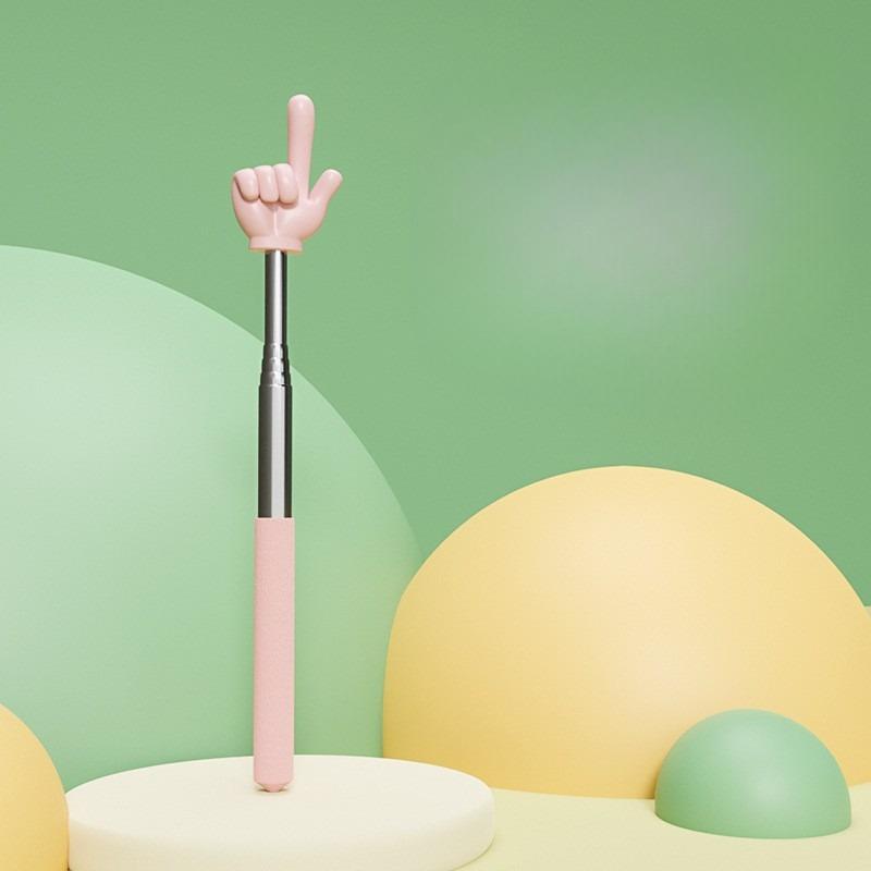 

Stainless Steel child Teaching Pointer Telescopic Rod Finger Design Teaching Stick Finger Reading Sticks School Office Supplies рожевий