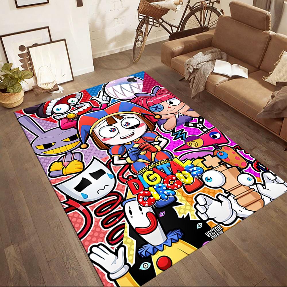 Amazing Digital Circus Square Rugs Are a Great Choice for Living Rooms, Bedrooms, Home Décor, and As Gifts.