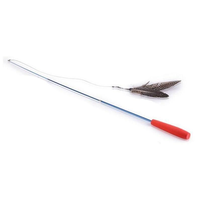 Bird Feather Wand Cat Toy Kitten Interactive Toy Teaser Wand Scalable Refills
